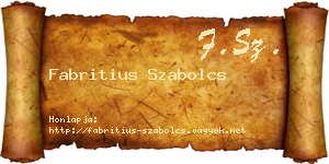 Fabritius Szabolcs névjegykártya