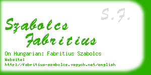 szabolcs fabritius business card